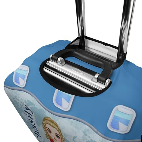 Personalized Luggage Cover for 18-32 Inch Suitcase, Just a Girl Who Loves Traveling Elastic Washable Anti-Scratch Travel Suitcase Protector Cover, Gifts for Men Women Kids Team (Style 3)2
