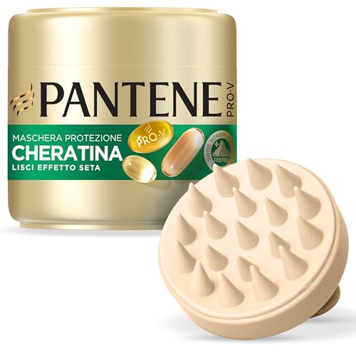 Pantene Pro-V Set Massaggiatore Cuoio Capelluto + Maschera Capelli 300ml | Protezione Cheratina, per Avere Capelli Lisci e Brillanti Fino a 72h con 1 Sola Applicazione
