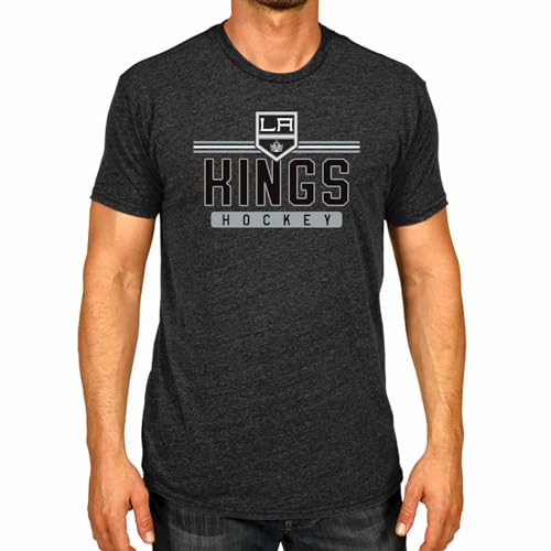 Wright & Ditson Adult NHL Heather Charcoal True Fan Hockey T-Shirt - Tagless Cotton Polyester Blend - Ultimate Comfort