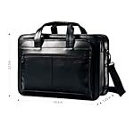 Samsonite Leather Expandable Briefcase, Black, One Size - Image 4