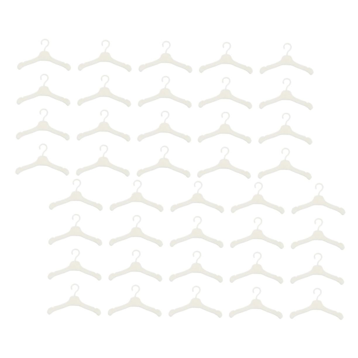 Hemoton Set of 100 Plastic Mini Doll Hangers Dress Rack Toys Small Hangers for Doll Clothing for Boys and Girls