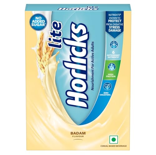 Horlicks Lite 420g, Scientifically designed for Adults |High Protein, Zero added sugar|Badam Flavour