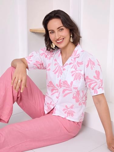 Image of TOPLOT Printing Cotton Crop-Tops Set for Woman || Co ord Set for Women Stylish (5248)