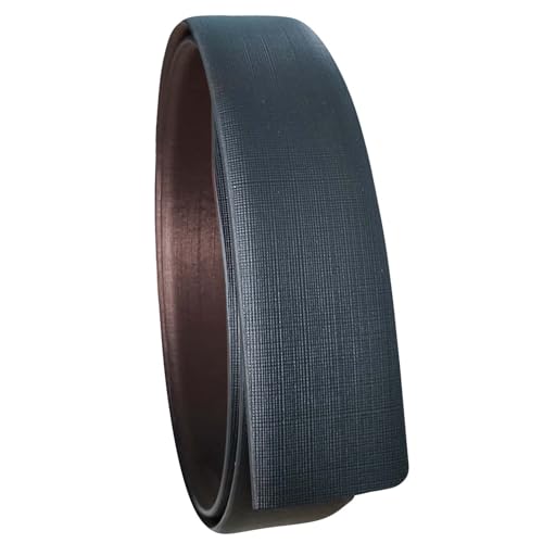 Image of Aakarshini Italian original leather belt strap /strip for men : Reversible, Adjustable, Without Buckle, Grip & Holes, Black /Brown ** Select the size carefully **