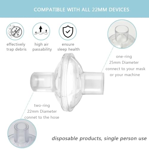 Image of Universal CPAP Filters Inline, 8 Pack CPAP Inline Filter for CPAP Machine | CPAP Filter for ResMed AirSense 11 AirSense 10 CPAP Air Filter Clean Air CPAP Hose Filter CPAP Supplies CPAP Accessories