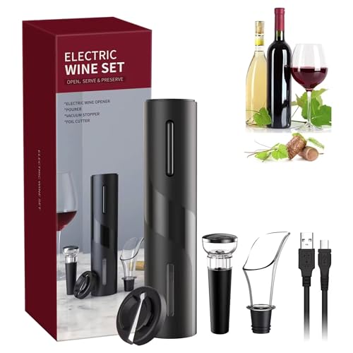 Cavatappi elettrico per vino, ricaricabile USB, Kit 5 in 1