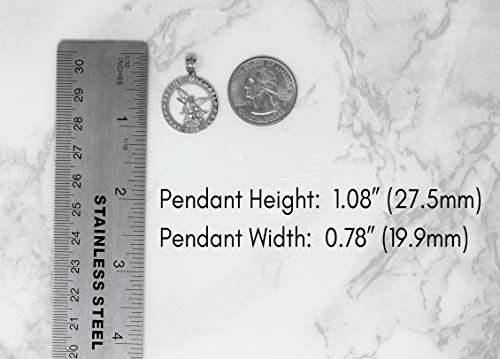 Sterling Silver Saint Michael Pray for Us Round Charm Pendant2
