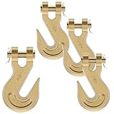 4 Pack 1/4' Grab Hooks, Heavy Duty Forged Alloy Steel G70 Chain Hooks for 1/4inch Tow Chain, 16000LBS Breaking...