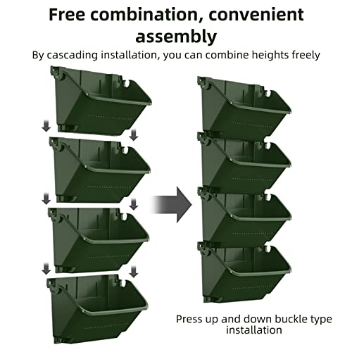 Ziaerkor Self-Watering Wall-Mounted Planter Indoor/Outdoor Decor, Wall Planter Indoor Vertical Living Green Wall With 4 Pots Easy Installation 12.9''X5.5'' X26.7'' #TOP7