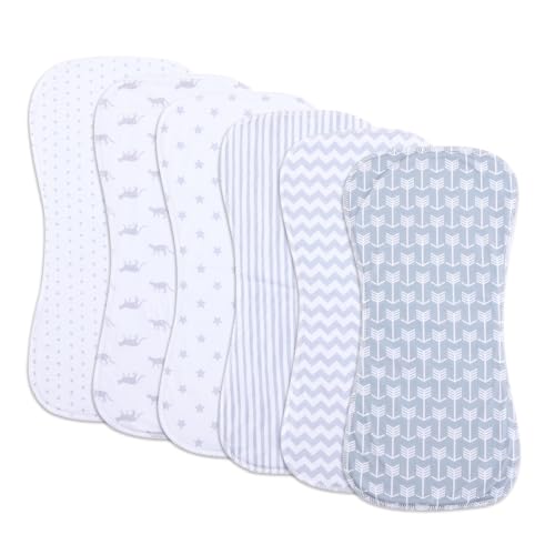 Image of Gelisite 6 Pack Cotton Baby Burp Cloths Extra Absorbent Soft for Baby Boys and Girls