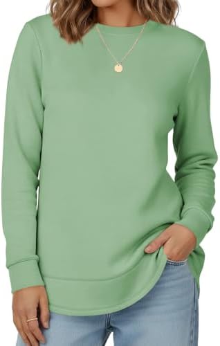 Cuptacc Sweatshirt Damen Herbst Elegant Pullover Rundhal Gebogener Saum | Oberteile,Ohne Kapuze,Casual,Langarmshirt,Basic,Alltag,Freizeit,Frühling,Schlicht,Lässig
