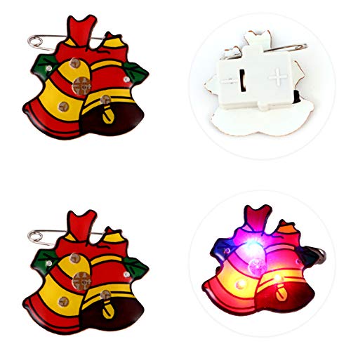 STOBOK 25 Pcs Pinos Broche de Led Broche de Natal Broche de Sino de Boneco de Neve de Papai Noel Bro