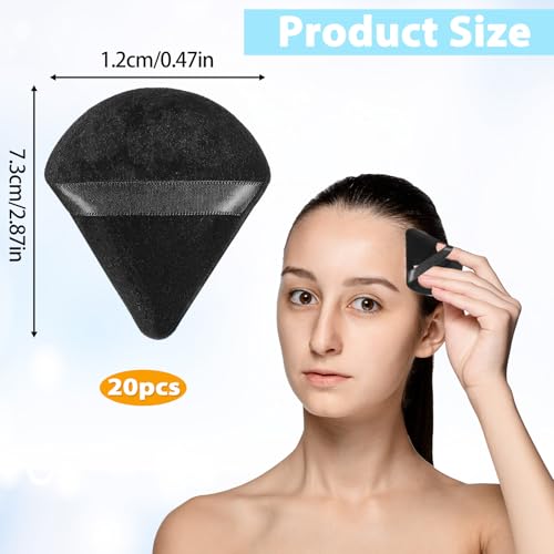 20 Pcs Makeup Puffers Triangle Powder Puffs Double Side Soft Makeup Puff Setting Powder Puff Loose Powder Puff Triangle Powder Puff Make Up Sponges for Face(Multicolor)