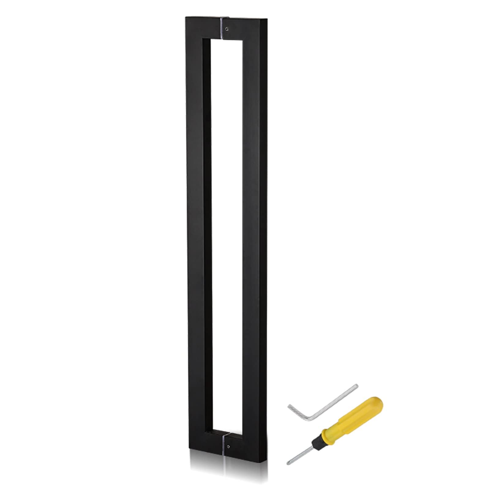 GYRAZXS Door Pull Stainless Steel Pulls Door Handles Set,Barn Bathroom Entry Two Sided Door Push Bar Gates Handle (Matte Black 60cm/24inch) (Matte Black 80cm/32inch)