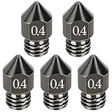 AYUMAL 5 Stück MK8 Nozzle Gehärtetem Stahl Düse 0,4MM, 3D-Drucker Druckdüse Hochtemperaturbeständig 1.75 mm für Filament Kompatibel Makerbot, Creality Ender 3/5
