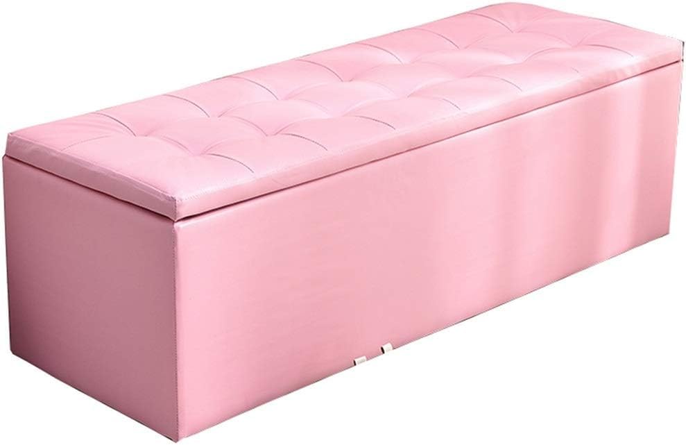 Banc à chaussures en cuir rose de 120cm pour optimiser l'entrée