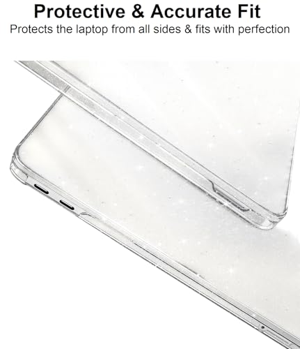 Image of Midkart Compatible with MacBook Neo Case 13 inch 2026 Release Model A3404 with A18 Pro Chip Hard Shell Case Cover with Keyguard and Dustplugs, Transparent Glitter
