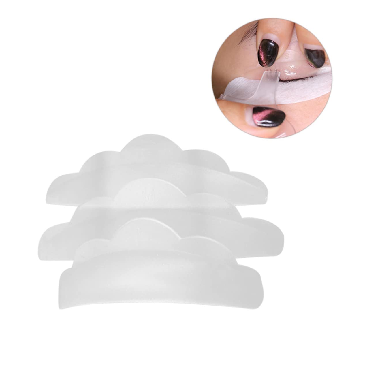 VALICLUD 3 Pairs Grafting False Eyelash Extension Pads Silicone Lint Eye for Makeup Comfort Protection During Lash Application for Women Eye Care