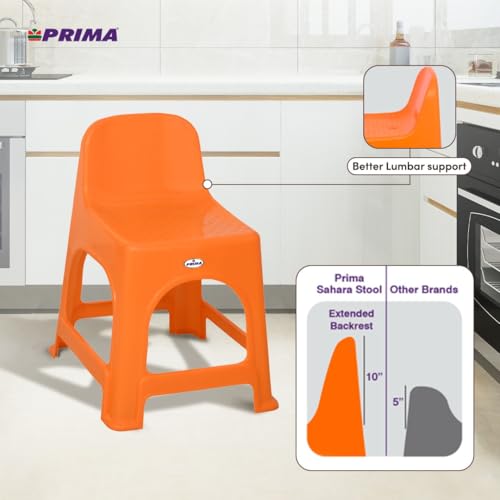 Image of Prima Sahara Multipurpose Plastic Seating Stool | Home, Office, Events, Garden & Commercial Use | Strong & Durable