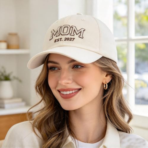 Mom and Dad Est 2027 Hats Embroidered Adjustable Baseball Caps for Couples | Couples Thanksgiving Christmas Hats, Letter Embroidered Adjustable Baseball Caps, Lightweight Breathable, for Holiday Casual - image 6