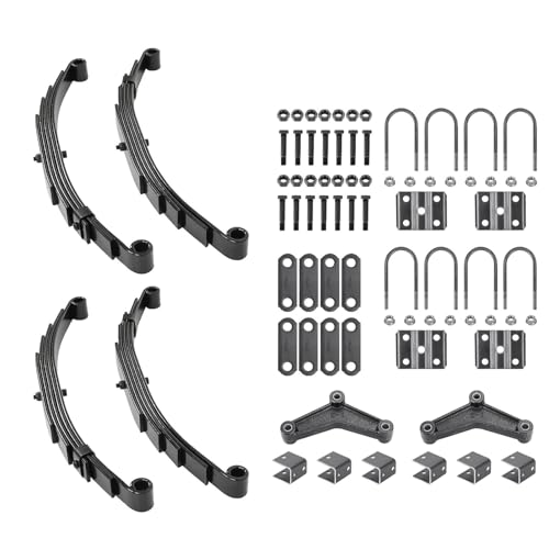 dreamdragon Tandem Trailer Suspension Kit - 6K Axle 5 Leaf Spring, U-Bolts & Hanger Set for 6,000 lbs Capacity