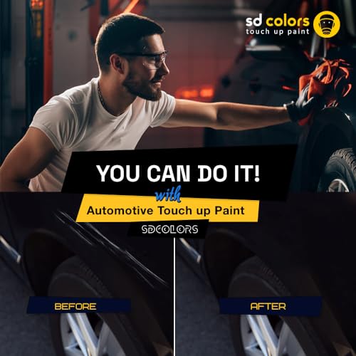 SD COLORS Obsidian Black 197 Ausbesserungslack, 15 ML, Reparatur-Pinsel, Farbcode 197 Obsidian-Schwarz (Farbe)