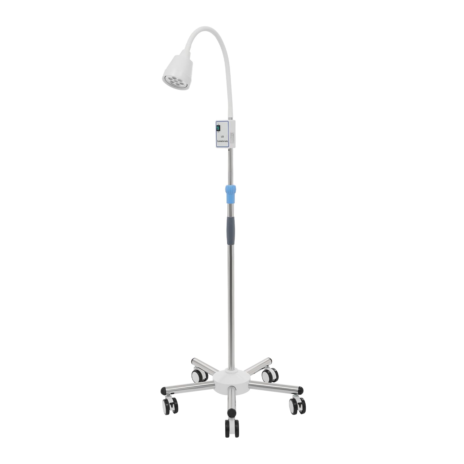 Lampe d'examen chirurgical LED - Lampe d'examen médical - Lampe de sol rotative à 360° - Éclairage dentaire et oral - Hauteur réglable