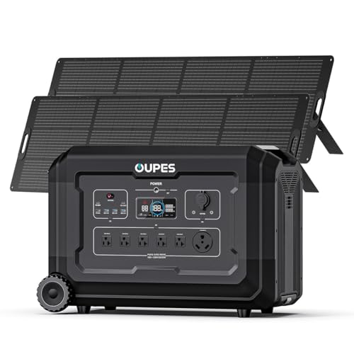 OUPES 3600W Portable Power Station Mega 3 2 * 240W Solar
