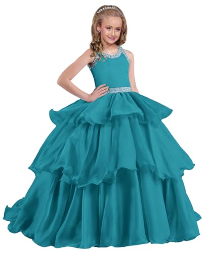 Pageant Dresses for Girls Kid Ruffles Sequin Formal Dress Birthday Party Dress for Girls Ball Gown