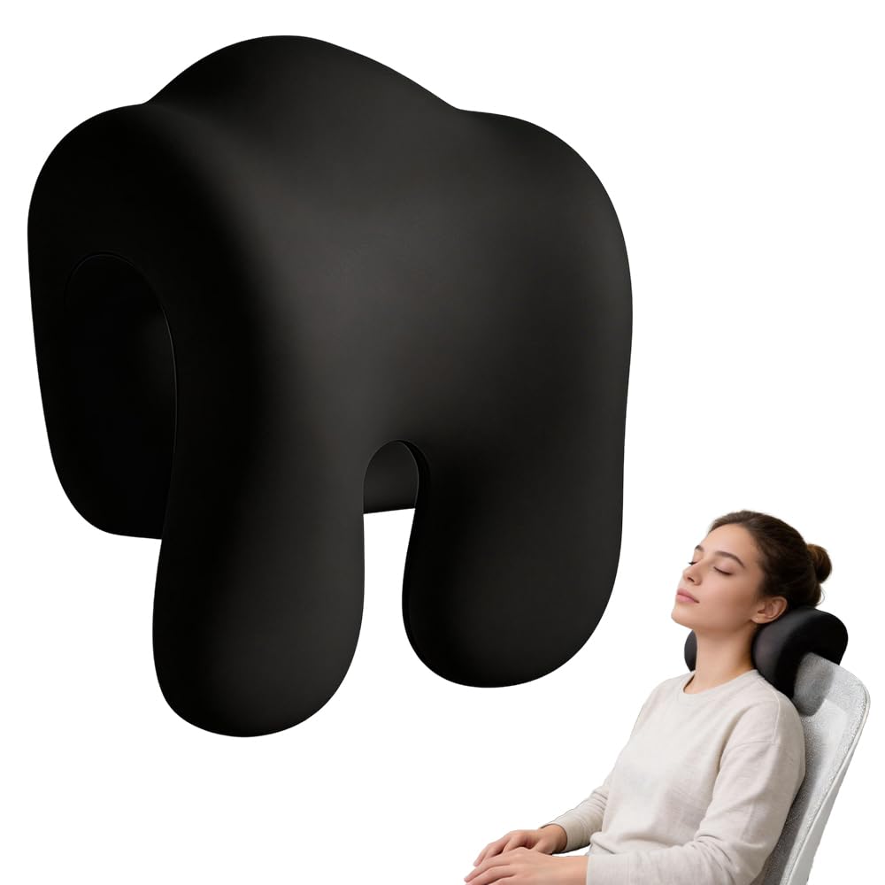 Wxeadu Black Office Chair Headrest, Neck Support Pillow For Office Chairs, Memory Foam Ergonomic Pillow For Neck And Shoulder Pain, Neck Rest Pillow For Office Chair