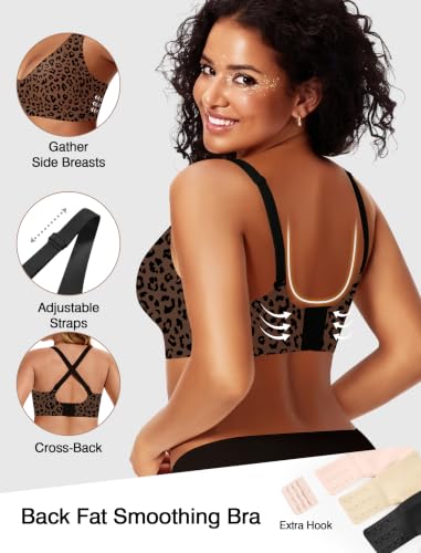 Image of Deep V Jelly Bras for Women Wireless Push Up Bralette Seamless Supportive