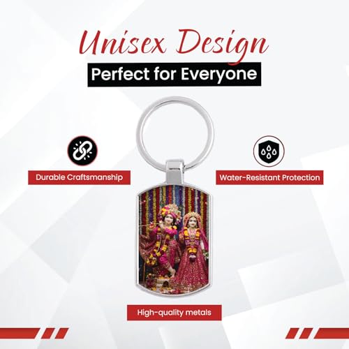 Image of Stylish Metal Keychains with Permanent Glossy Print - Inspirational Quotes & Spiritual Designs - Perfect Key chains for loved ones, Personal Use, Gifts & Return Gifts