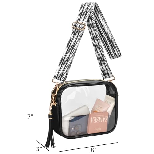 Image of Clear Crossbody Bag Stadium Approved Clear Purse - Transparent Messenger Bag with Front Pocket