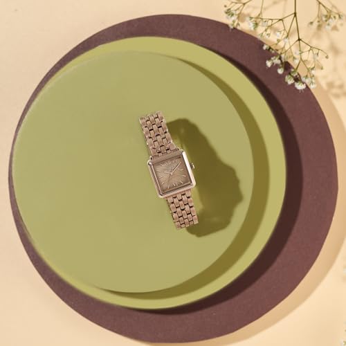 Image of Sonata Poze 8 Quartz Analog with MOP Brown Dial IP Rose Gold Solid Link Strap Watch for Women - SP80178WM01