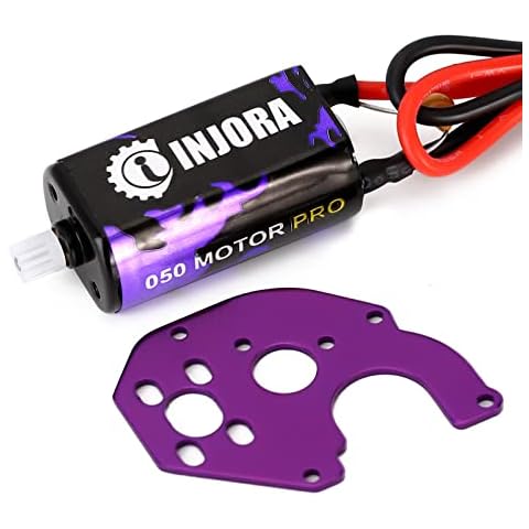 INJORA 050 Pro High Torque Brushed Motor 50T With Metal Motor Mount Upgrade Parts for 1:24 RC Crawler Axial SCX24 AXI90081 AXI00002 Gladiator Bronco C10 JLU Deadbolt Cover