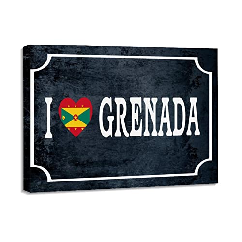 Drapeau de la Grenade sur toile pour salon moderne et décoration de bureau élégante