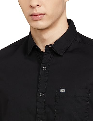 Image of The Indian Garage Co Men Slim Fit Solid Full Sleeves Cutaway Collar Casual Shirt