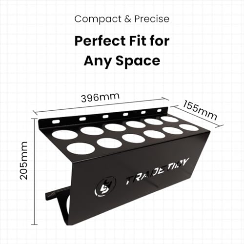 Tradetidy Storage Silicone Sealant/Mastic/Adhesive Holder, Ideal for Vans, Garages, Workshops, Strong Steel Construction, Rounded Edges for Safety, 396mm (W) x 205mm (H) x 155mm (D), Colour - Black 8 Tradetidy Storage Silicone Sealant/Mastic/Adhesive Holder, Ideal for Vans, Garages, Workshops, Strong Steel Construction, Rounded Edges for Safety, 396mm (W) x 205mm (H) x 155mm (D), Colour - Black - Image 8