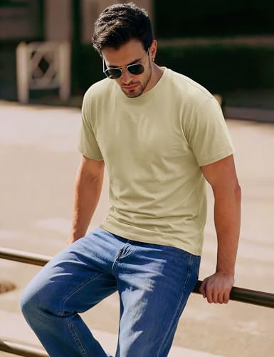 Image of MAGCOMSEN Mens T-Shirts Short Sleeve UPF 50+ Lightweight Moisture Wicking Basic Crewneck Casual Summer Cooling T Shirt