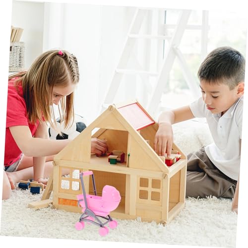 GALPADA Doll Stroller Für Junge Mädchen Mini Puppenwagen Spielzeug Für Jahre Alte Mädchen Leichter Und Kompakter Buggy Für Puppenhaus Fördert Hand-Auge-koordination Und Wahrnehmung – Bild 5