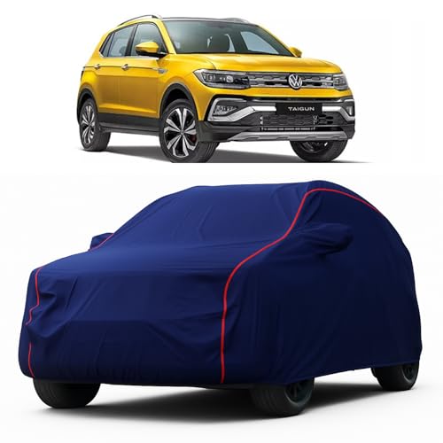 Image of Heavy-Duty Car Cover for Compatible with Volkswagen Taigun (2021 to 2025 All Models) Deluxe Car Protection Cover - Waterproof & UV-Resistant All-Season Exterior Protection