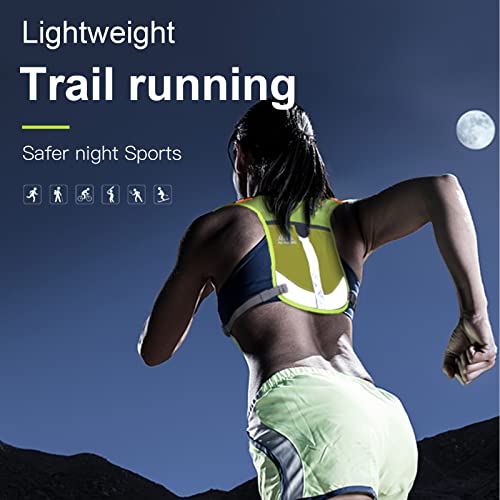 AONIJIE Ultralight Running Vest with Reflective Strip Breathable Hydration Backpack for Hiking Camping Marathon Cycling Race (Blue with 2*250ml Water Bottle)