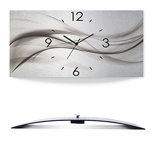 ARTLAND Wanddeko Wanduhr ohne Tickgeräusche Alu Quarzuhr 50x25 cm Eckig...
