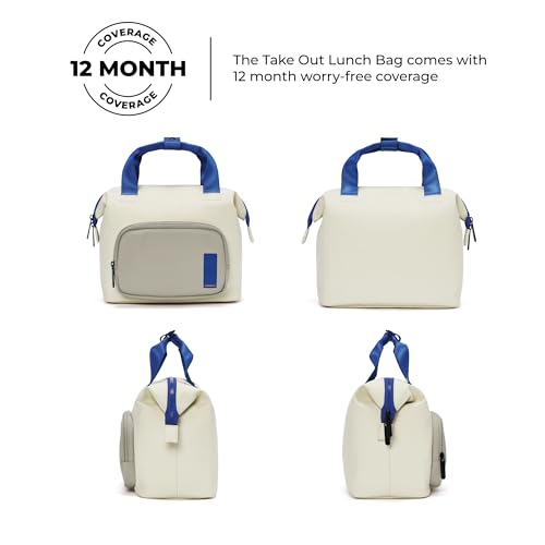 Image of MOKOBARA The Take-Out Lunch Bag - Tan Spill-Proof Large & Roomy for Daily Use, Office Carry, Travel, Easy Access & Easy to Clean (Vision Board), Off-White