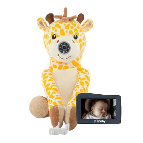 Image of zooby Car Baby Monitor Helps Reduce Distracted Driving! Our Cuddly Plush Monitor That Babies Love Serves as a Soothing Companion for Baby so You Can Drive with Complete Peace of Mind - Jordan Giraffe