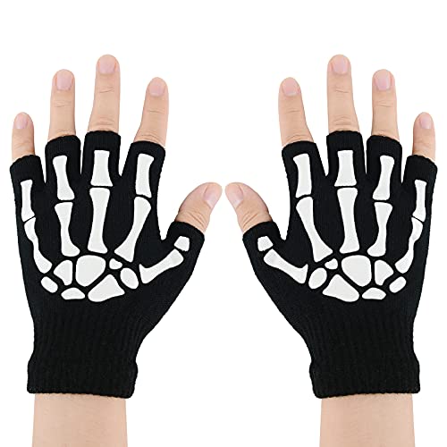 Image of Winter Ski Gloves-3M Thinsulate Warm Adult Touchscreen Snow Gloves for Men & Women with Zipper Pocket Waterproof Snowboard Mitten, Black Fingerless One Pair, One Size