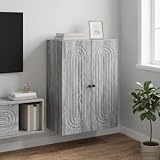LoogCape Armadio portaoggetti da parete, in legno Sonoma, 66 x 34,5 x 90 cm, 2 ante, 2 ripiani, per ufficio, corridoio, cantina, garage, officina, ordine