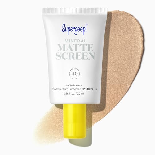 Supergoop! Mineral Mattescreen (SPF 40) - 20 mL - Mineral, Oil-Free Broad Spectrum Sunscreen -...