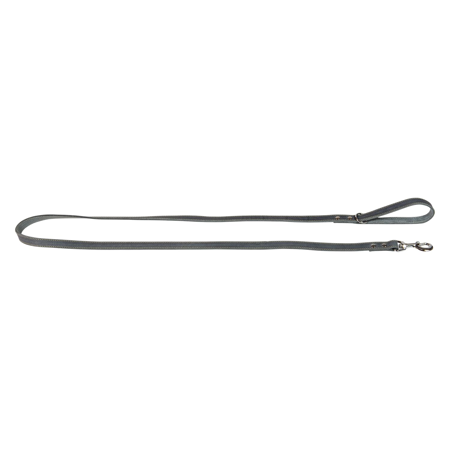 JACK AND VANILLA, Long Dog Lead, Greasy Leather, Size 12 mm x 180 cm Grey