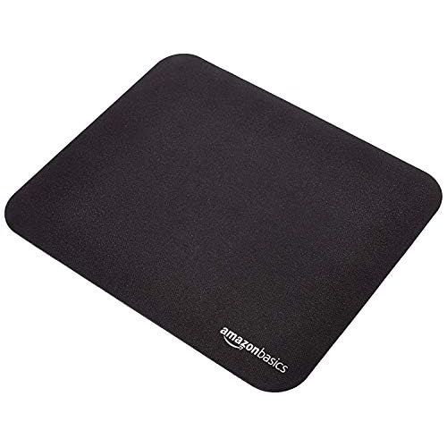 Amazon Basics Square Mouse Pad, Cloth with Rubberized Base, Standard, Black